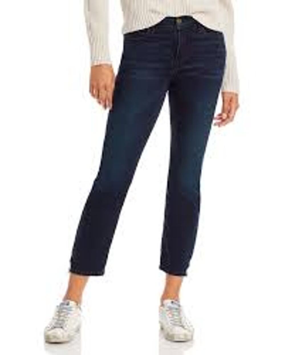 FRAME Le High Straight Jeans Porter Chew Hem Mid Rise Dark Wash Women 26